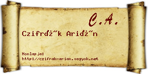 Czifrák Arián névjegykártya